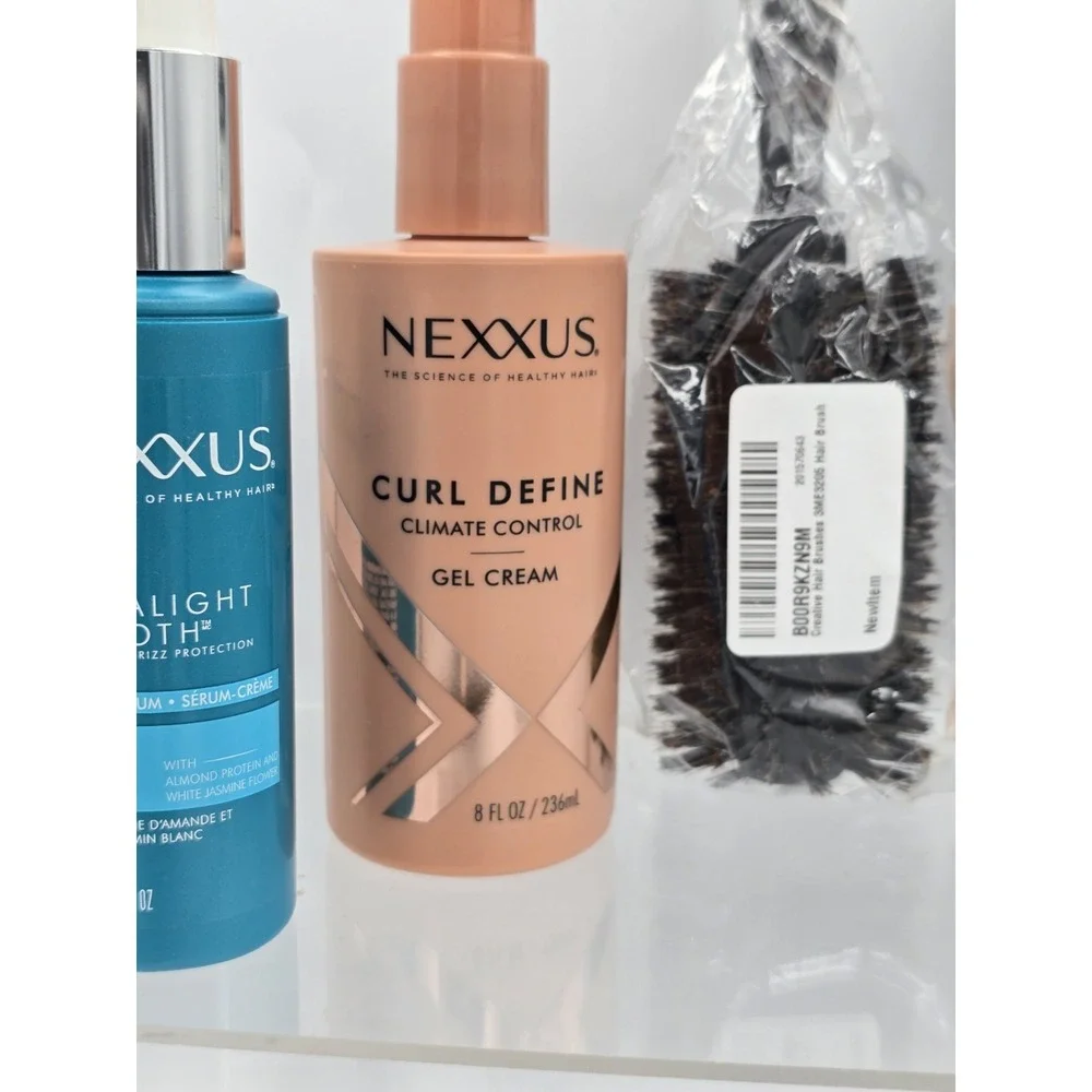 Hair Care Kit - Frizz Protection, Curl Cream, Braid Setting Foam,‎ Hair Brush